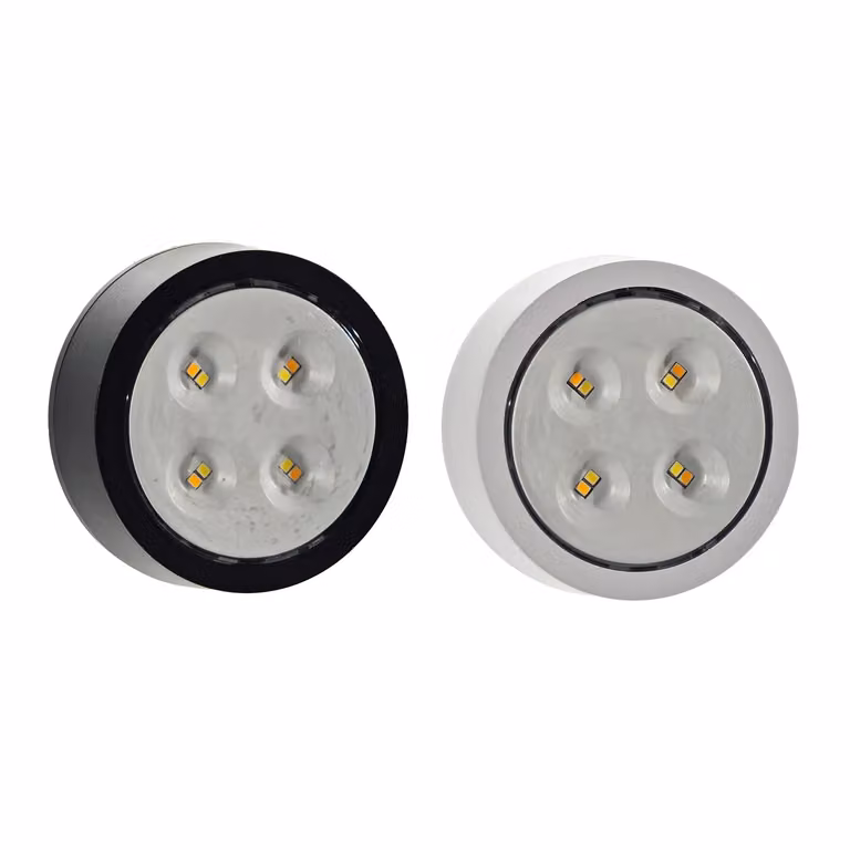 DICTROLUX SmartLight Lampada LED sottopensile a batteria, dimmabile e autoadesiva, colore nero, Diametro: 9 cm