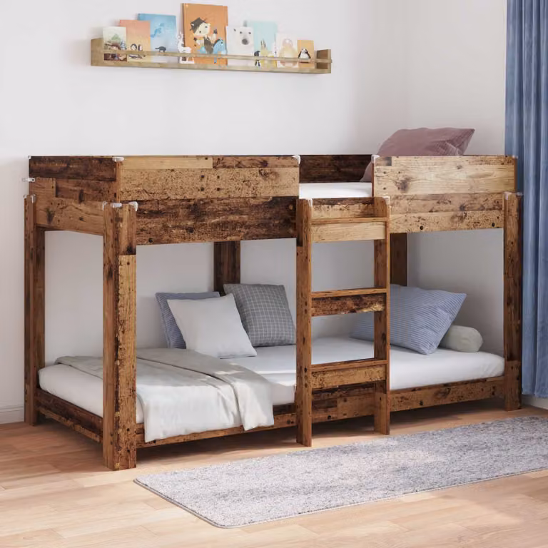 Letto a Castello per Bambini vidaXL in Legno Marrone L: 80 cm, P: 200 cm, H: 194 cm
