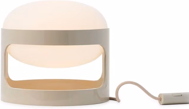 Kartell KD28 Lampada da tavolo moderna in plastica bianca con luce LED warm white
