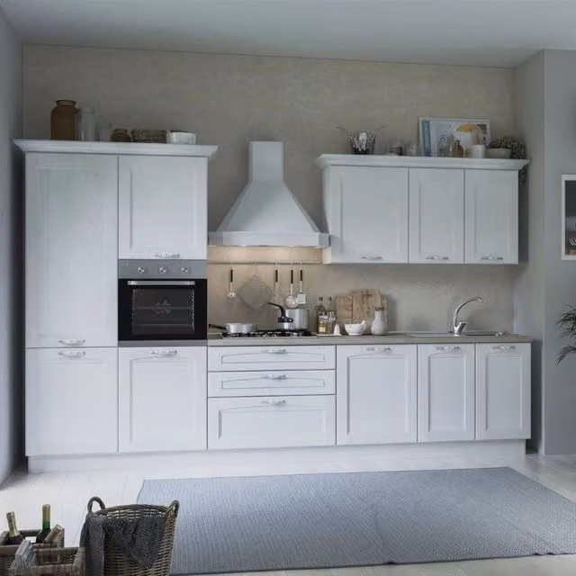 Cucina Sara Alma Effezeta Italia bianca con top in ceramica e lavastoviglie integrata 360 cm