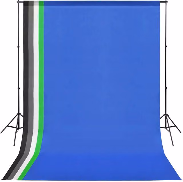 Kit di Illuminazione per Studio Fotografico vidaXL con Treppiede Regolabile e Lampadine Incluse in Colore Nero