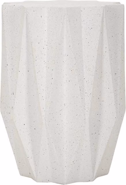 Tavolinetto Star GIORDANOSHOP moderno in materiale composito color beige e bianco, Ø 38,5 x H 53 cm
