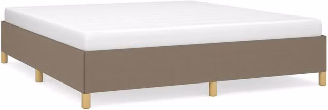 Letto matrimoniale per adulti con struttura imbottita in tessuto beige e doghe in legno L/P/H: 183 x 200 cm