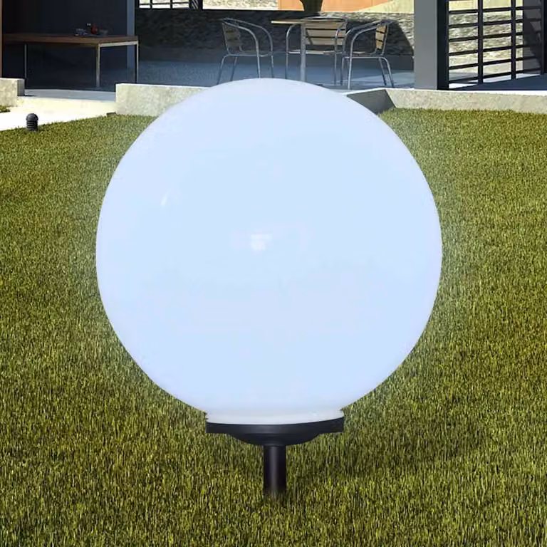 Set di 2 lampade solari LED da sentiero vidaXL con picchetto, luce bianca calda, colore bianco, altezza: 50 cm