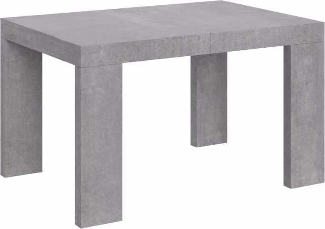 Tavolo allungabile Roxel rettangolare in finitura cemento grigio con piano estensibile