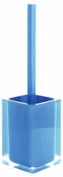 Porta scopino WC da appoggio Gedy RA3386 Celeste con spazzola in plastica L/P/H: 9,8 x 9,8 x 37,5 cm