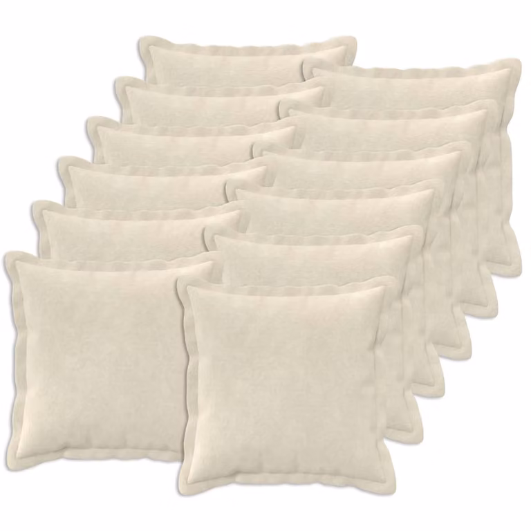 Set di 12 federe vidaXL HOUTEN in microfibra beige, L 50 cm x P 50 cm