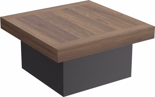 Tavolino Quadrato Moderno HOMCOM con LED 16 Colori, Colore Noce, L 90 x P 90 x H 45 cm