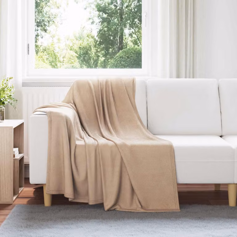Set di 24 coperte in pile vidaXL color beige, L 170 cm x P 130 cm