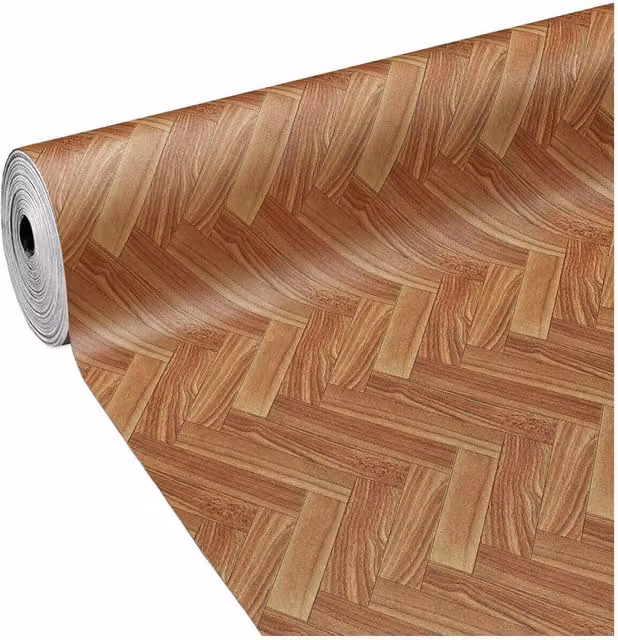 Pavimento in PVC a rotolo EMMEVI effetto legno spina di pesce colore marrone L: 1 m, P: 25 m