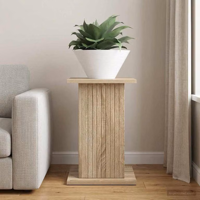 vidaXL Supporto per piante moderno in legno color rovere, L 30,5 cm x P 30 cm x H 43 cm
