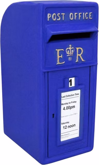 Cassetta postale da esterno in ghisa stile britannico MONSTER SHOP Blu L: 37,0 cm, H: 57,0 cm, P: 24,0 cm