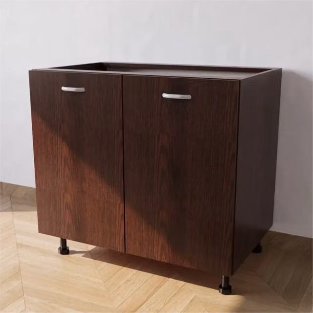Calandrelli Base Lavello Moderno con 2 Ante in Colore Wengè L: 90 cm, P: 55,5 cm, H: 72 cm