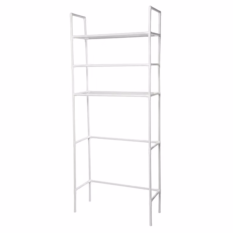 Scaffale Multiuso Declark VESTIAMO CASA con 3 Ripiani in Metallo Bianco, H 155 cm x L 65 cm x P 25 cm