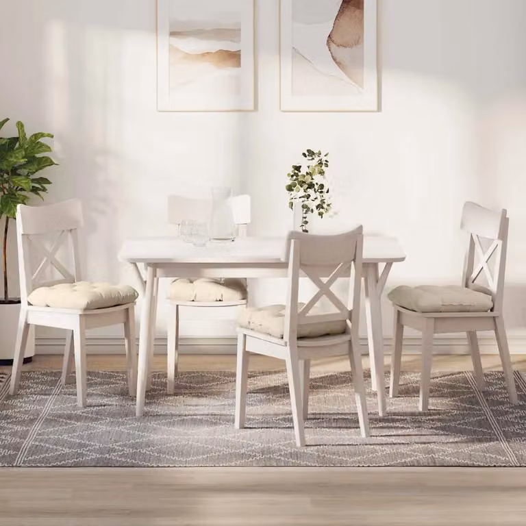 Set di 4 cuscini per seduta vidaXL in tessuto a coste beige, L 45 x P 45 x H 12 cm