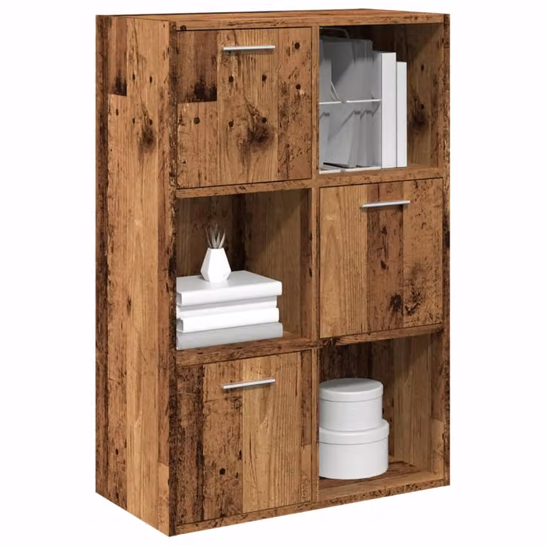 Libreria a cubo vidaXL in stile industriale in legno e metallo marrone, L 60,5 cm x P 30 cm x H 90 cm