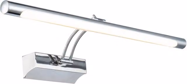 Lampada da parete per quadri Mirror GIORDANOSHOP in metallo colore cromo con luce LED bianco caldo