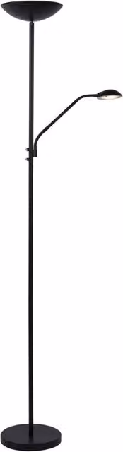 Lampada da terra LED Lucide Zenith nera con luce calda 3000K, H: 180 cm, L: 24,5 cm, P: 24,5 cm