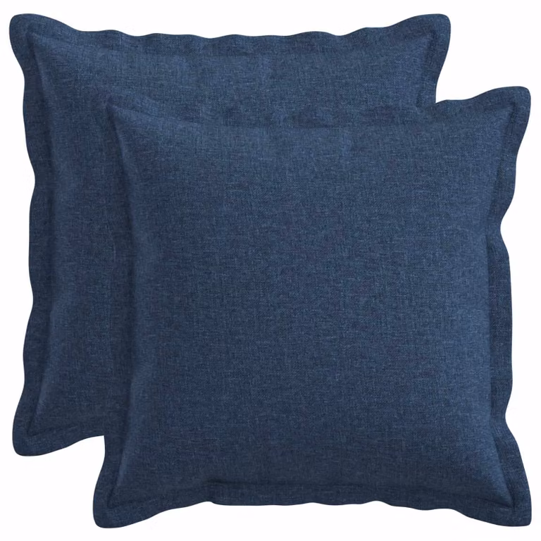 Set di 2 federe vidaXL HOUTEN blu, forma quadrata, L/P: 50 x 50 cm