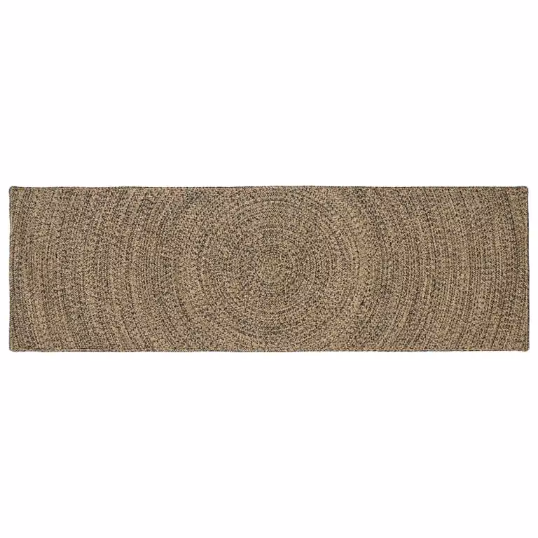 Tappeto da area moderno in juta vidaXL, rettangolare, beige e nero, L 80 cm x P 250 cm
