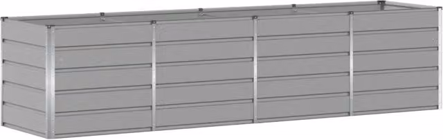Fioriera moderna in acciaio grigio chiaro per interni ed esterni L: 240 cm, P: 80 cm, H: 75 cm