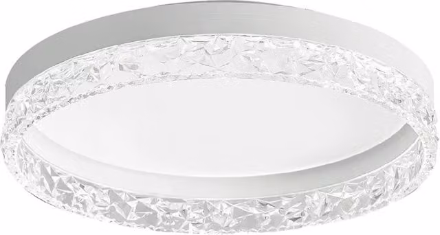 Plafoniera LED Italux moderna bianca e trasparente con telecomando e funzione dimmabile, Diametro: 50 cm