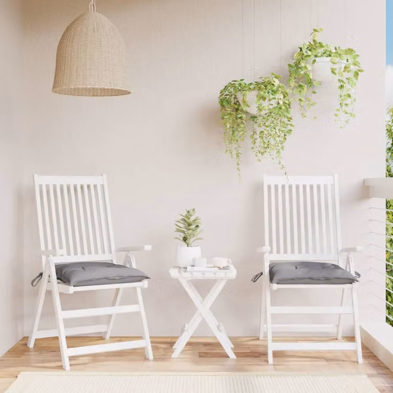 Set di 2 cuscini per sedia vidaXL grigi in tessuto Oxford traspirante e idrorepellente L/P/H: 50 x 50 x 7 cm