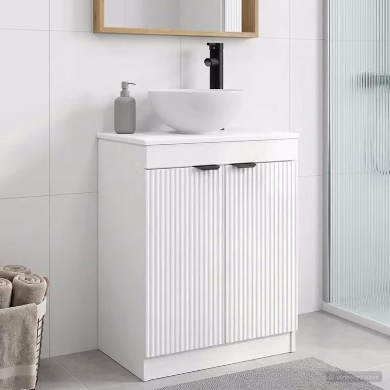 Mobile da bagno con lavabo vidaXL Bianco Lucido L: 54 cm, P: 35 cm, H: 83 cm