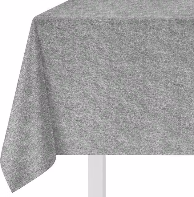 Tovaglia quadrata antimacchia in chambray grigio, lavabile in lavatrice, L: 140 cm x P: 140 cm