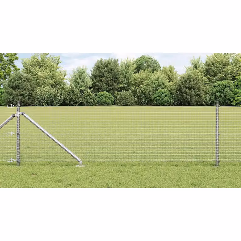 Recinzione in rete saldata con punte vidaXL in acciaio zincato argento, L: 0,4 m, H: 50 cm