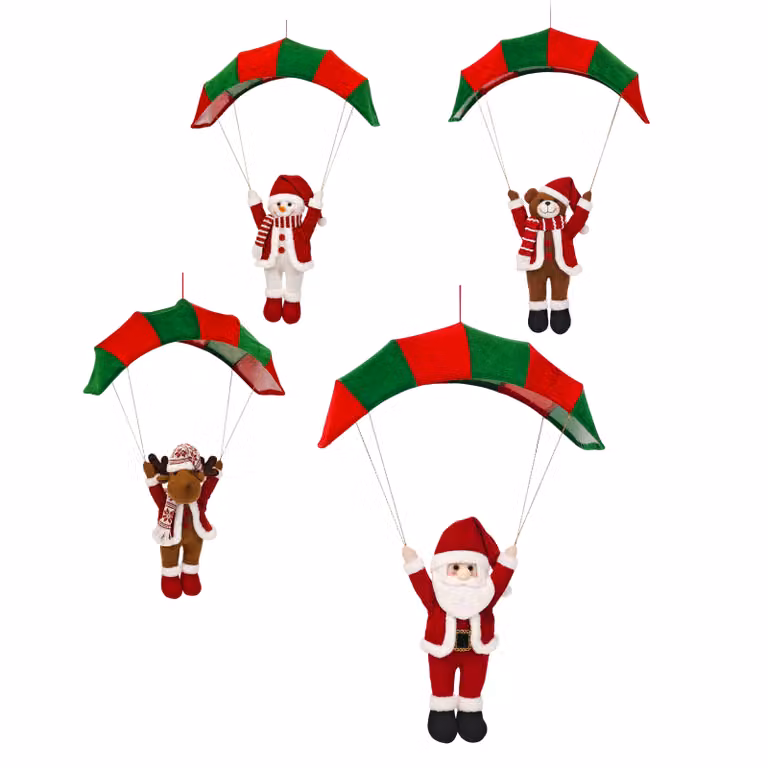 Decorazione Natalizia Pendente con Personaggi Vestiamo Casa, Colori Rosso e Verde, Altezza: 80 cm