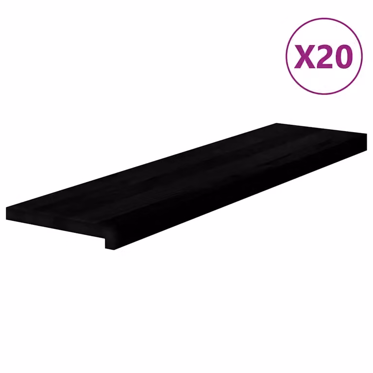 Set di 20 gradini in legno massello di rovere VIDAXL, colore marrone scuro, L 100 x P 30 x H 2 cm