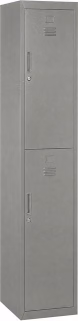 Armadietto Guardaroba Aosom in Metallo Grigio Opaco con Ante a Battente Soft Close e Serratura, L: 38 cm, P: 46 cm, H: 180 cm