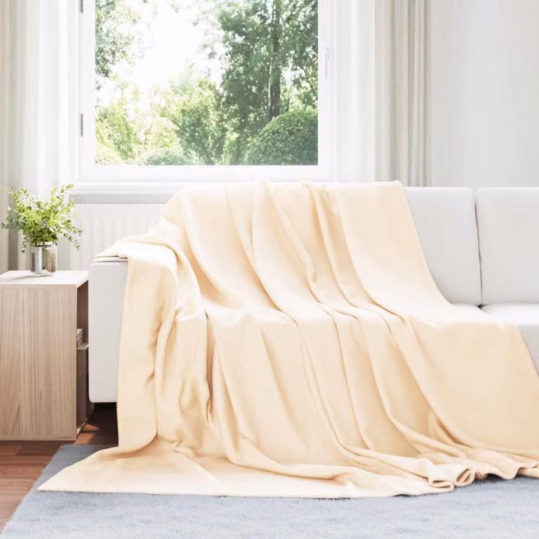 Set di 24 coperte in pile vidaXL color beige, L 270 cm x P 240 cm