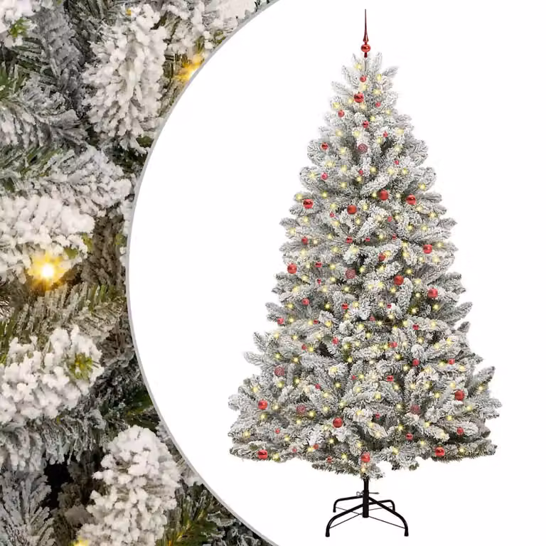 Albero di Natale artificiale verde con LED bianco caldo vidaXL