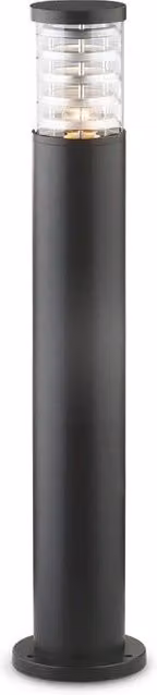 Piantana da esterno moderna IDEAL LUX in alluminio nero con vetro trasparente e 1 luce E27, Altezza: 80,5 cm