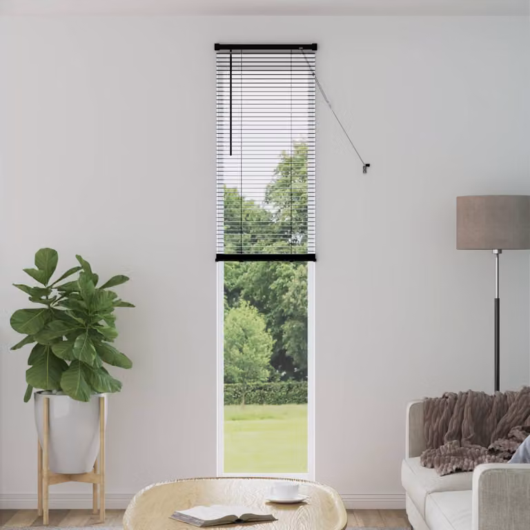 Tenda Veneziana vidaXL in PVC Semi-trasparente Nero L: 60 cm, H: 213 cm