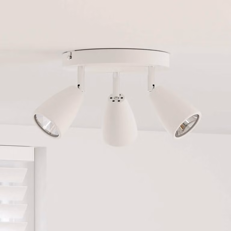 vidaXL Faretto da soffitto regolabile in metallo Bianco L 19 cm x P 19 cm x H 14,5 cm