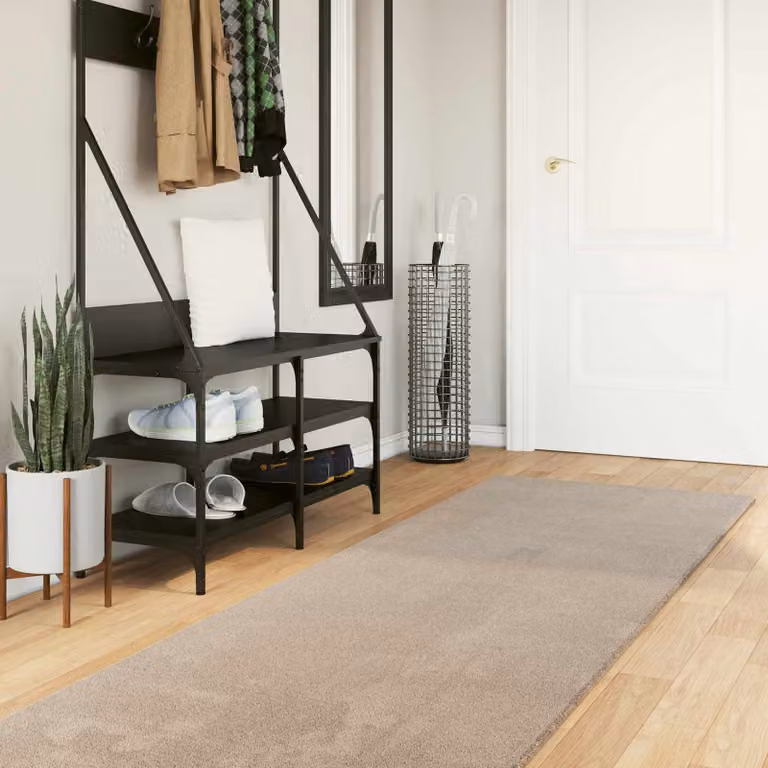 Tappeto moderno vidaXL HUARTE color sabbia in poliestere, lavabile, L: 750 cm x P: 80 cm