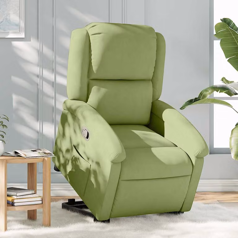 vidaXL Poltrona Alzapersona Reclinabile in Velluto Verde con Assistenza Elettrica per Anziani