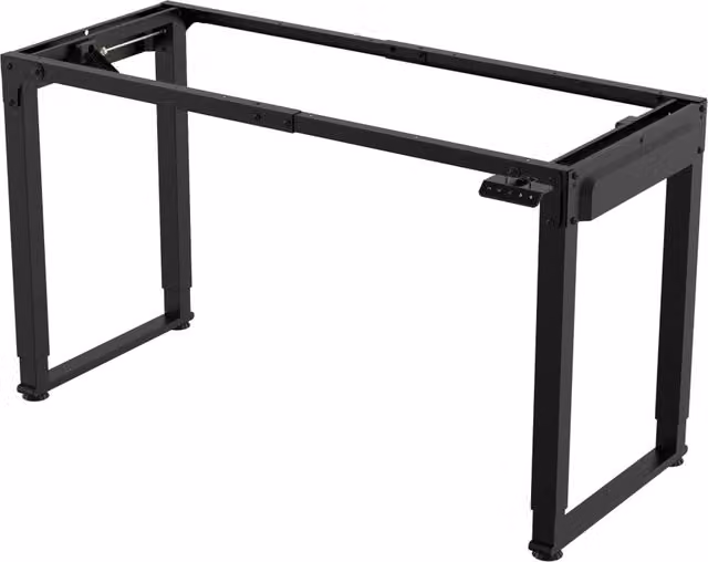 Gamba elettrica regolabile per tavolo pro.tec in acciaio inossidabile nero, Altezza: 70-115 cm