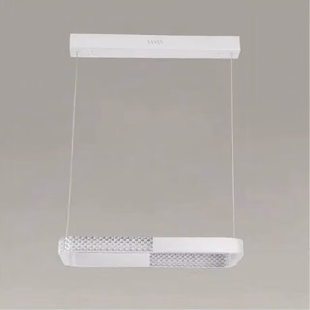 Lampadario a sospensione LED Trade Shop Traesio rettangolare bianco cristallo con telecomando e regolazione intensità luce 24W