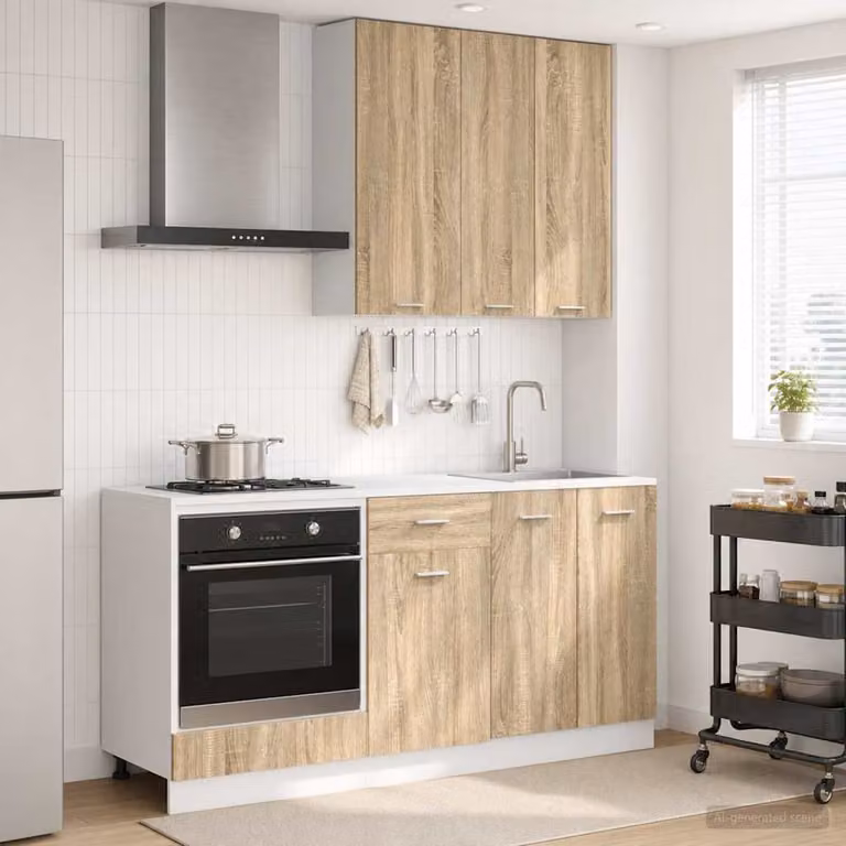 Unità cucina moderna vidaXL LYON composta da 5 pezzi in legno ingegnerizzato color rovere Sonoma