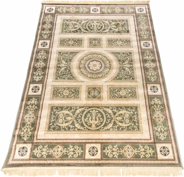 Tappeto Pierre Tappeti RUBINE 350 Imperial Verde con disegno classico persiano in stile orientale, L: 200 cm, P: 290 cm