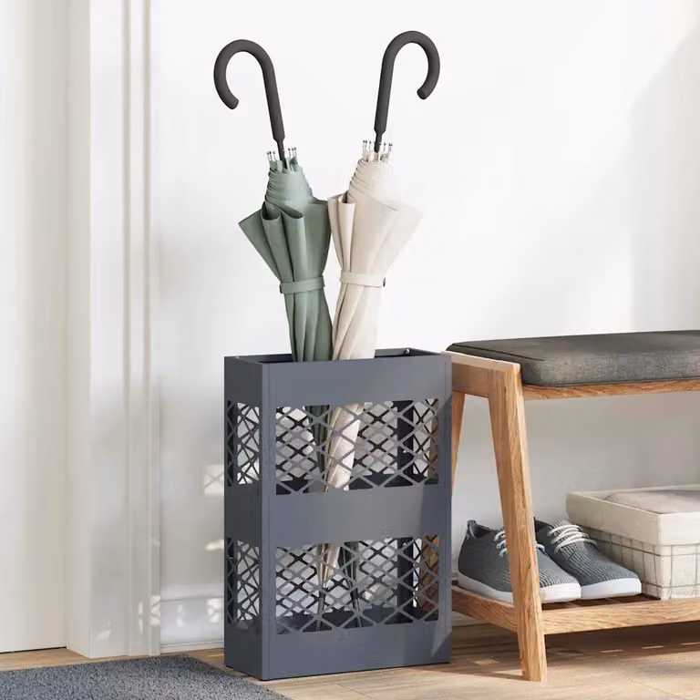 Stand per ombrelli da pioggia vidaXL in metallo color antracite L: 28 cm, P: 12 cm, H: 41 cm