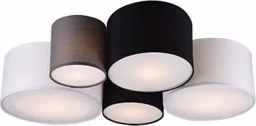 Plafoniera a cilindri Trio Leuchten in tessuto multicolore, L: 90 cm, P: 70 cm