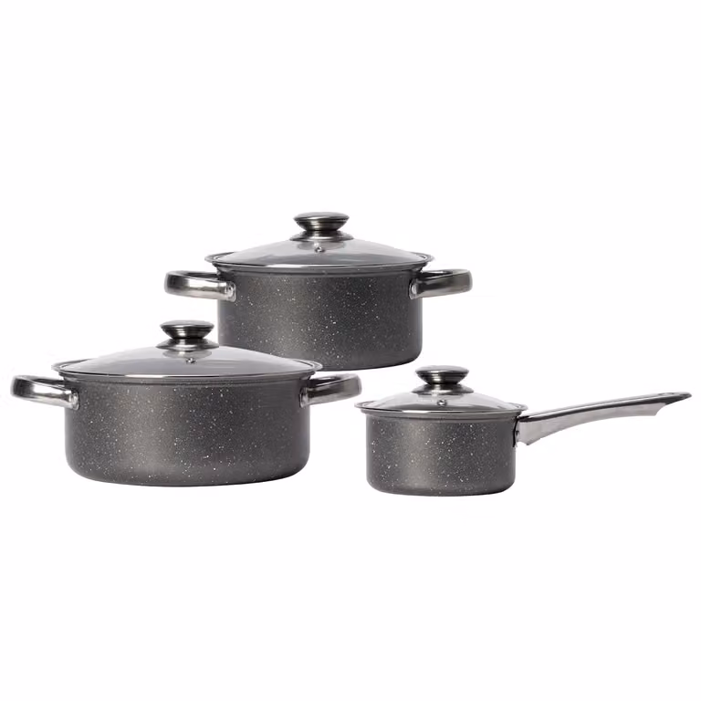 Set di pentole Gusto Casa Corinzia, 6 pezzi, non stick, colore grigio