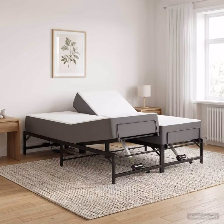 vidaXL Telaio Letto Elettrico Motorizzato in Metallo Nero L: 140 cm, P: 200 cm