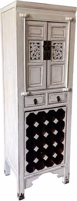 Mobile portabottiglie in legno e metallo WANDERLUST DECO bianco L: 55 cm, P: 45 cm, H: 170 cm