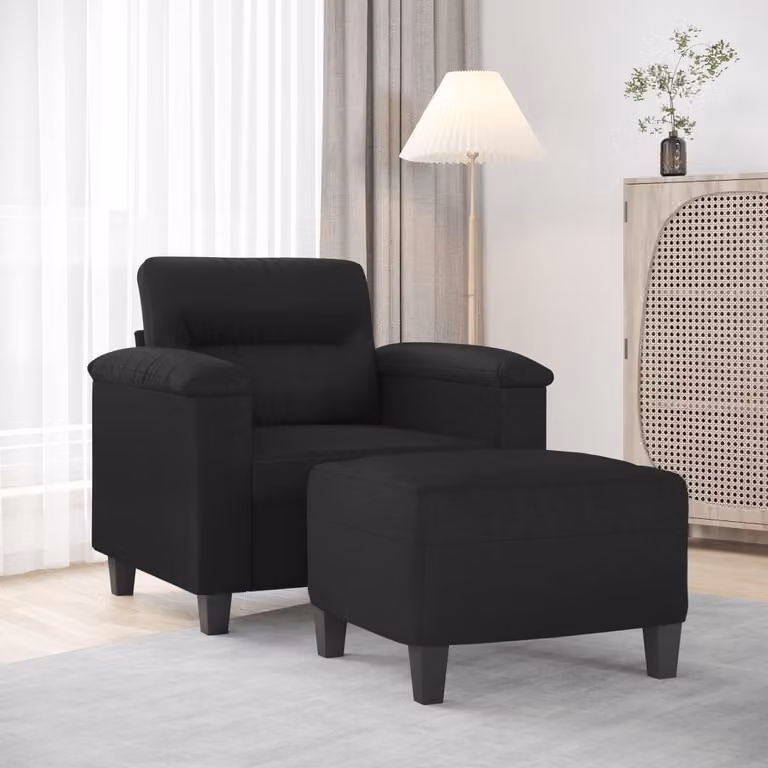 vidaXL Poltrona Relax con Poggiapiedi in Similpelle Nera per Soggiorno